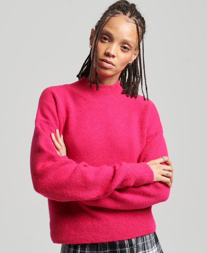 ヴィンテージ エッセンシャル モックネック セーター 女性 Superdry 衣類 ピンク 2J62PZ3997