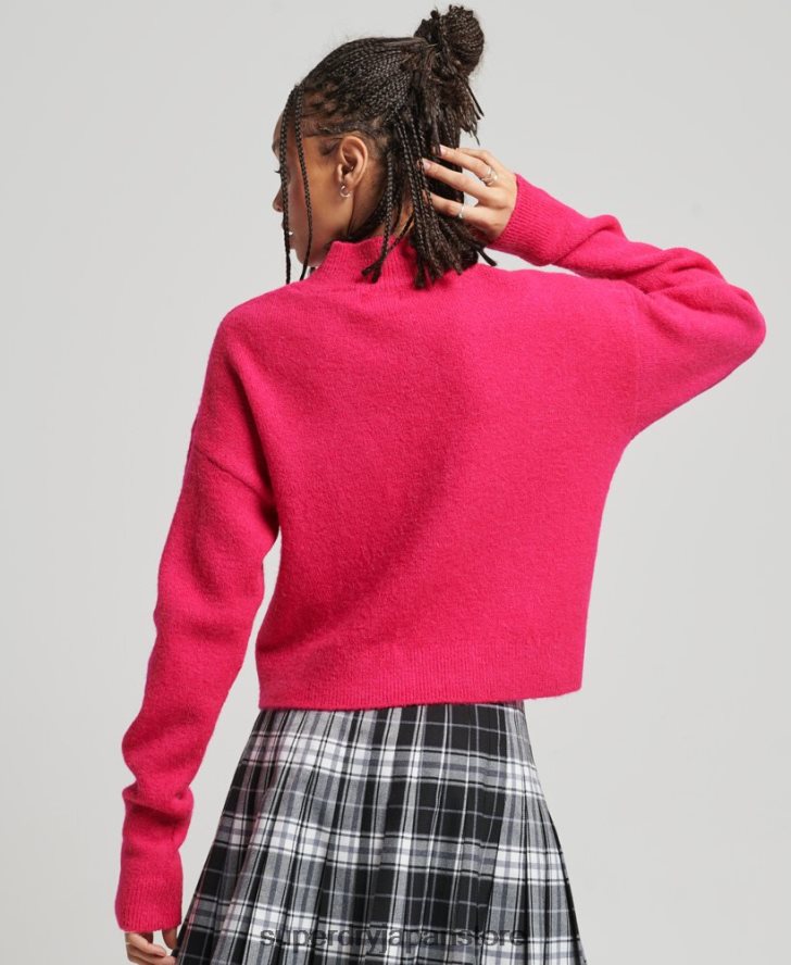 ヴィンテージ エッセンシャル モックネック セーター 女性 Superdry 衣類 ピンク 2J62PZ3997