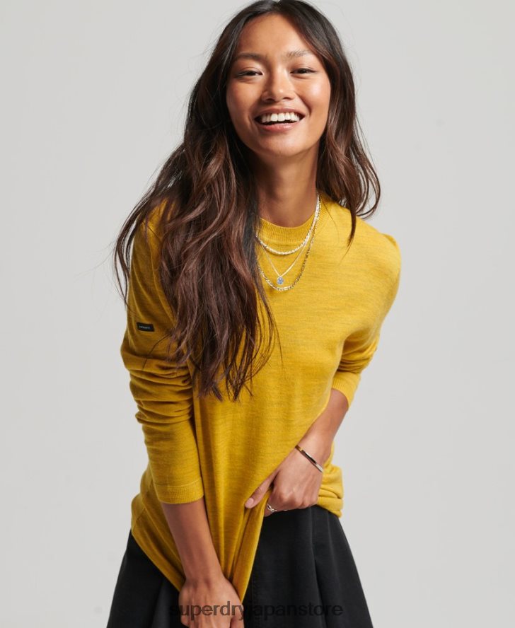 スタジオ ルーズフィット メリノ クルー ジャンパー 女性 Superdry 衣類 黄色 2J62PZ3998
