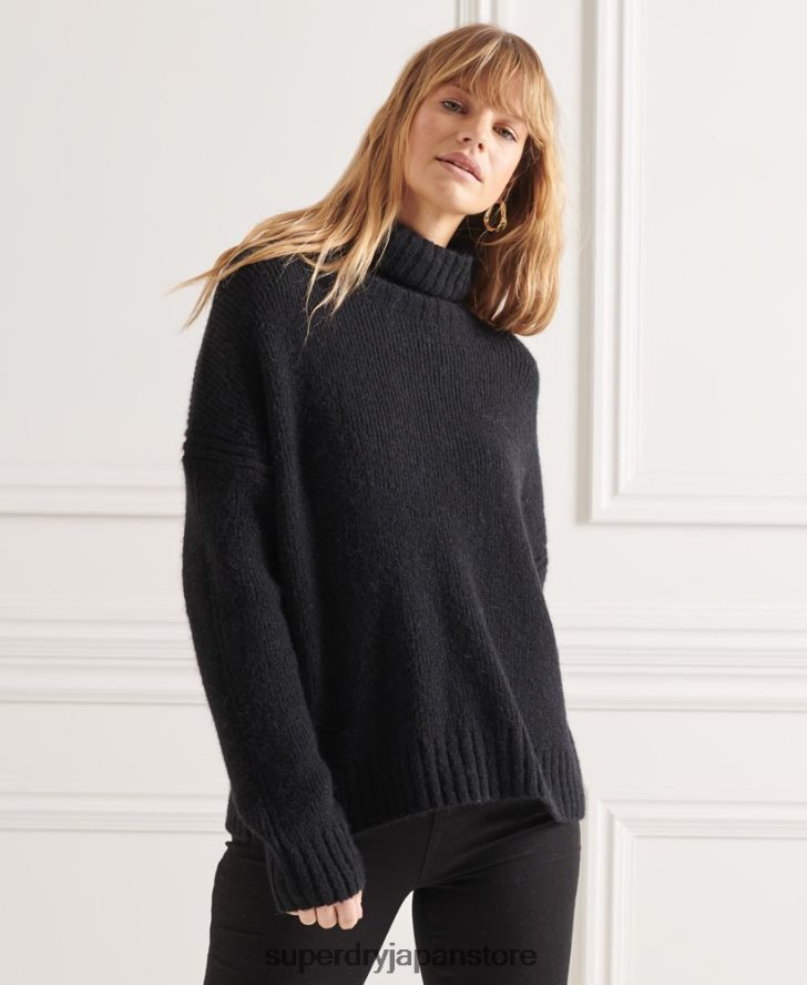 スタジオ チャンキー ロールネック セーター 女性 Superdry 衣類 黒 2J62PZ4003
