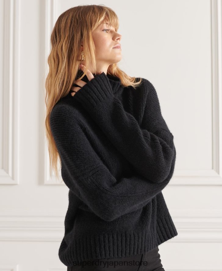 スタジオ チャンキー ロールネック セーター 女性 Superdry 衣類 黒 2J62PZ4003