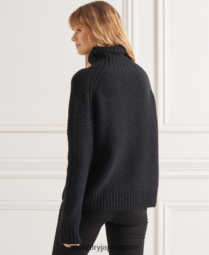 スタジオ チャンキー ロールネック セーター 女性 Superdry 衣類 黒 2J62PZ4003