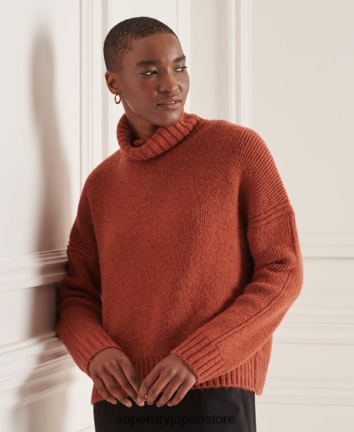 スタジオ チャンキー ロールネック セーター 女性 Superdry 衣類 オレンジ 2J62PZ4004