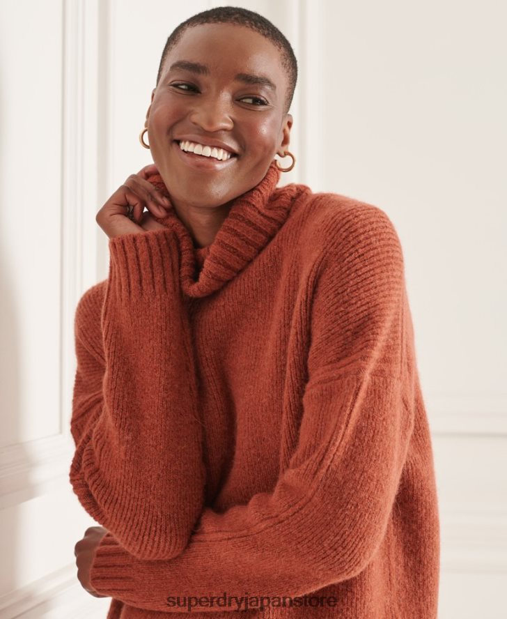 スタジオ チャンキー ロールネック セーター 女性 Superdry 衣類 オレンジ 2J62PZ4004