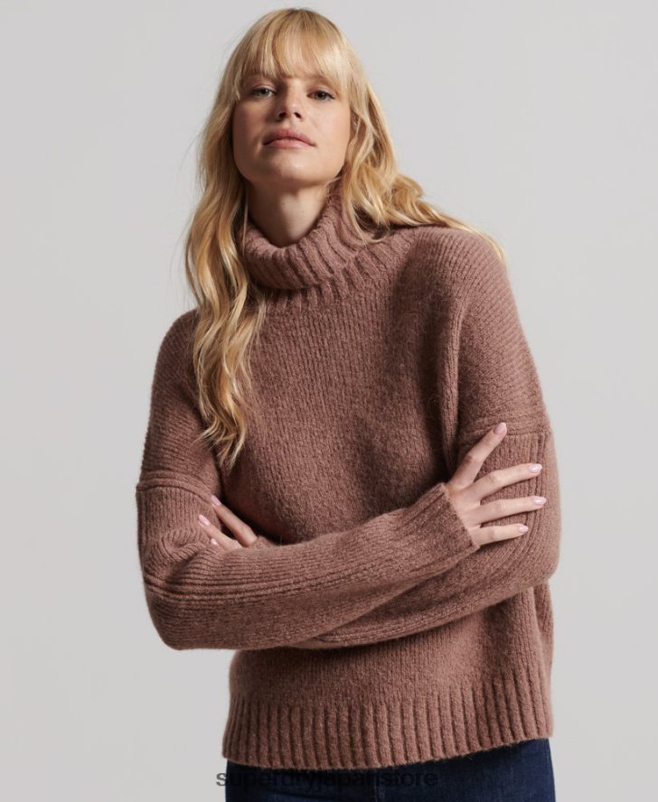 スタジオ チャンキー ロールネック セーター 女性 Superdry 衣類 黄褐色 2J62PZ4005