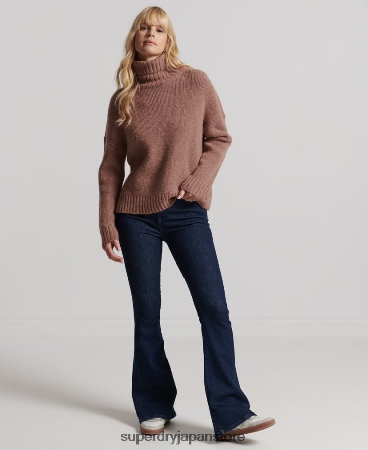 スタジオ チャンキー ロールネック セーター 女性 Superdry 衣類 黄褐色 2J62PZ4005