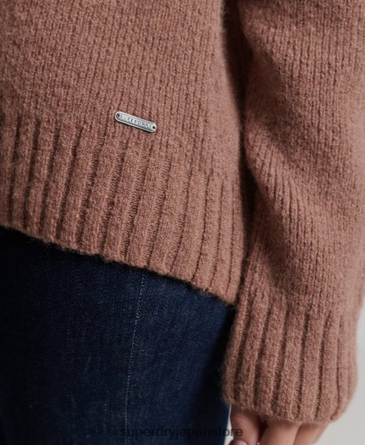 スタジオ チャンキー ロールネック セーター 女性 Superdry 衣類 黄褐色 2J62PZ4005