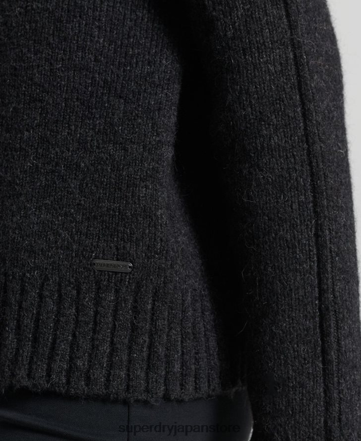 スタジオ チャンキー ロールネック セーター 女性 Superdry 衣類 濃い灰色 2J62PZ4006