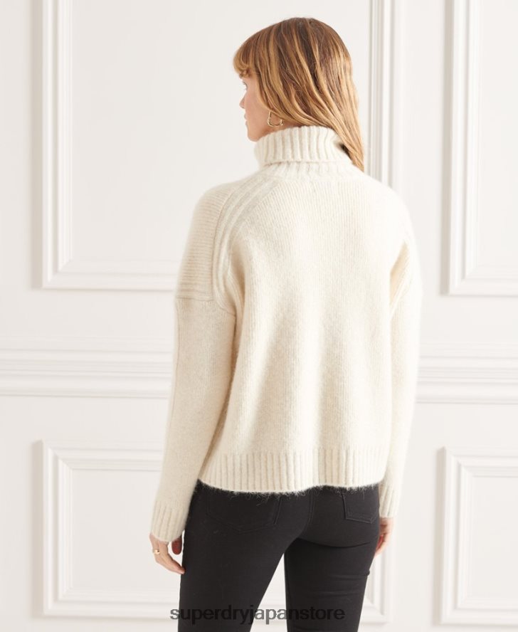 スタジオ チャンキー ロールネック セーター 女性 Superdry 衣類 白 2J62PZ4007