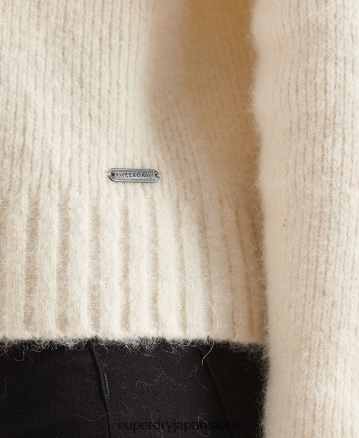 スタジオ チャンキー ロールネック セーター 女性 Superdry 衣類 白 2J62PZ4007