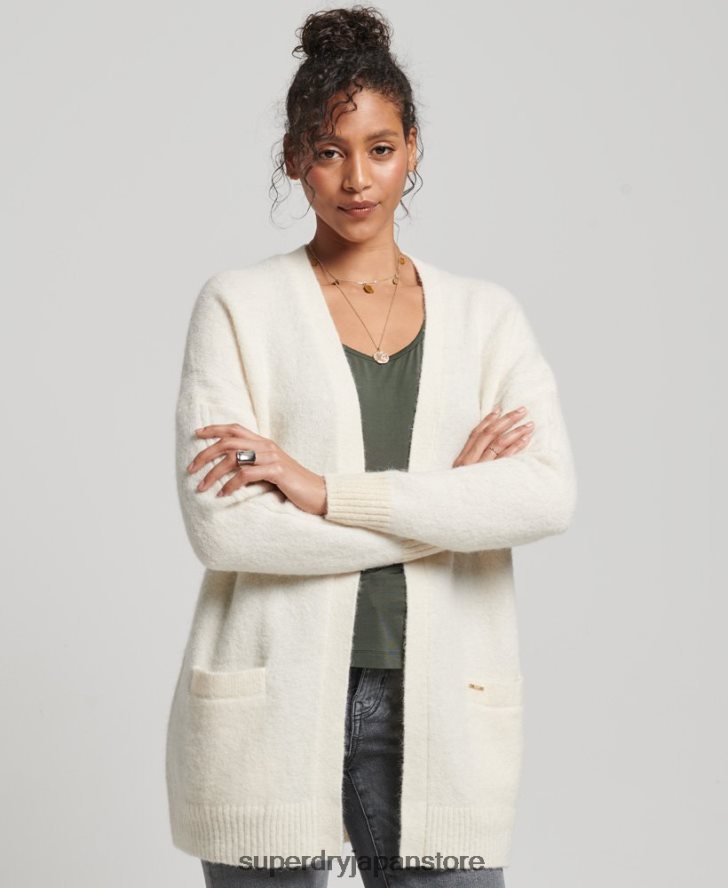 スタジオロングカーディガン 女性 Superdry 衣類 白 2J62PZ4008
