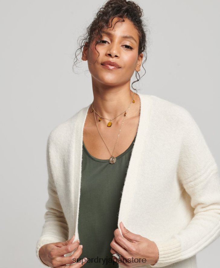 スタジオロングカーディガン 女性 Superdry 衣類 白 2J62PZ4008