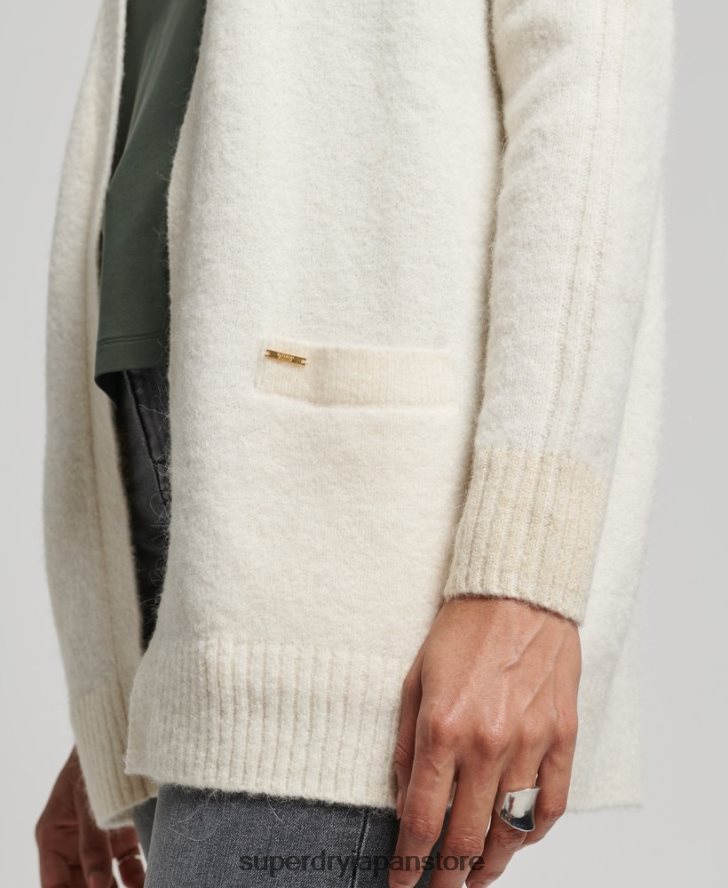 スタジオロングカーディガン 女性 Superdry 衣類 白 2J62PZ4008