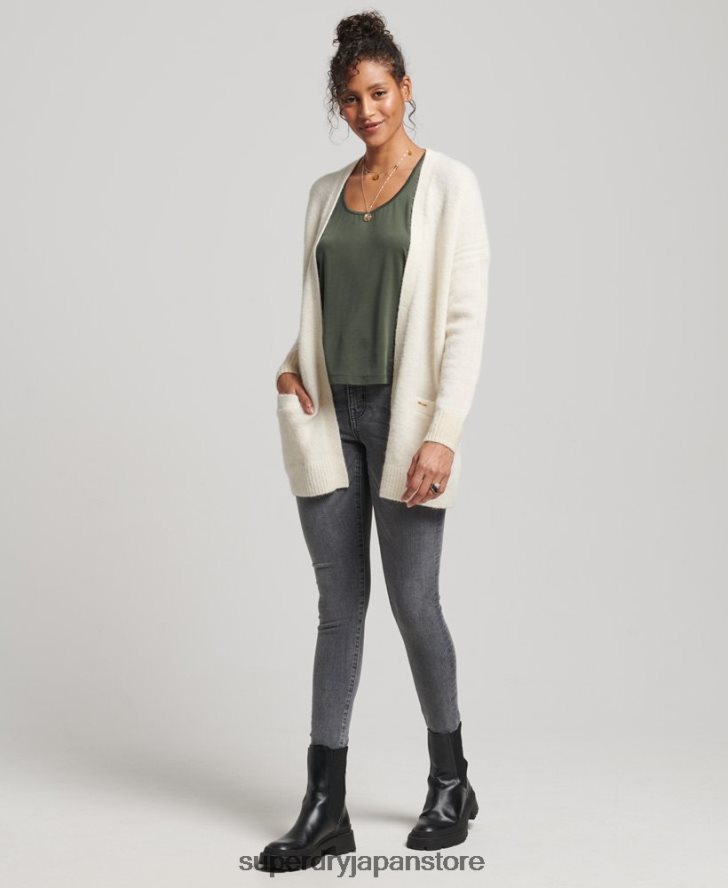 スタジオロングカーディガン 女性 Superdry 衣類 白 2J62PZ4008