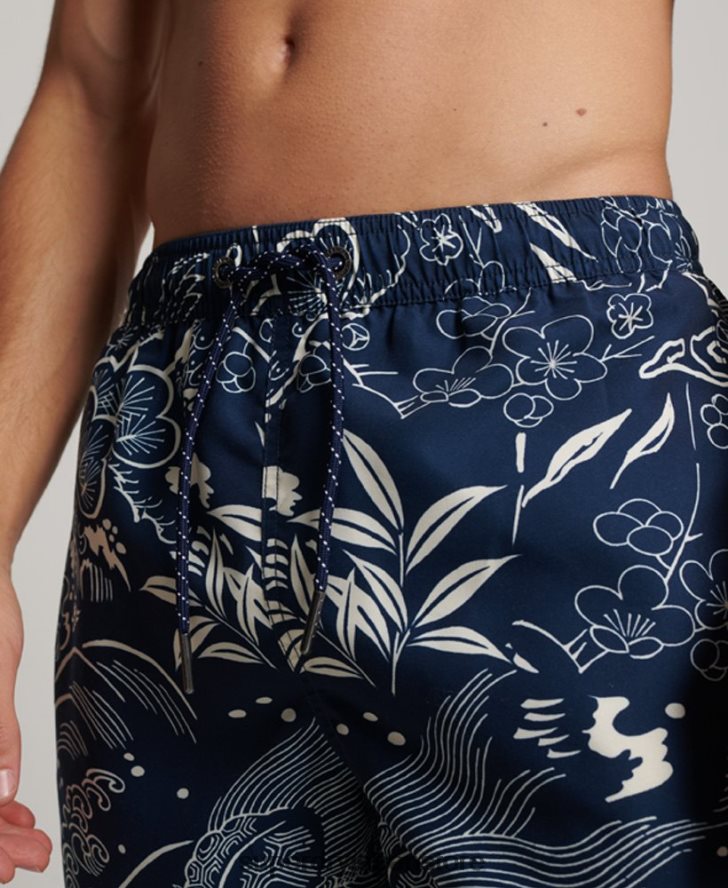 ハワイアンリサイクルスイムショーツ 男性 Superdry 衣類 濃紺 2J62PZ400