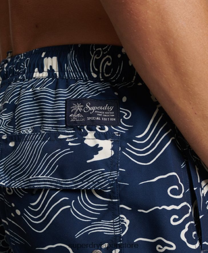 ハワイアンリサイクルスイムショーツ 男性 Superdry 衣類 濃紺 2J62PZ400