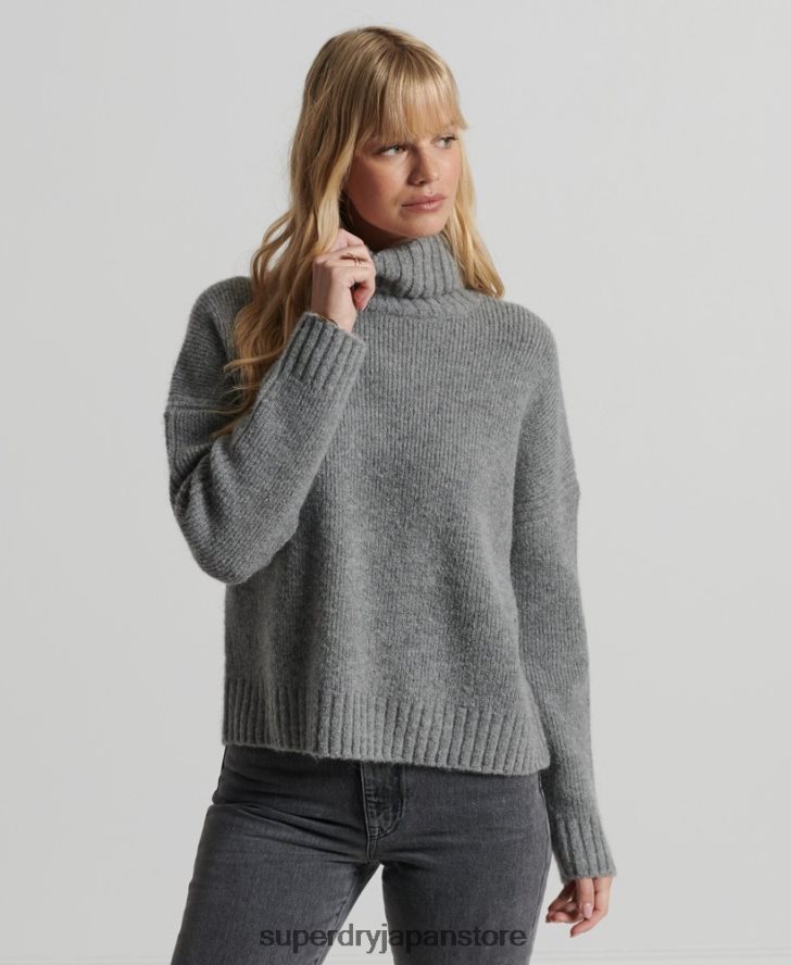 スタジオ チャンキー ロールネック セーター 女性 Superdry 衣類 ライトグレー 2J62PZ4014