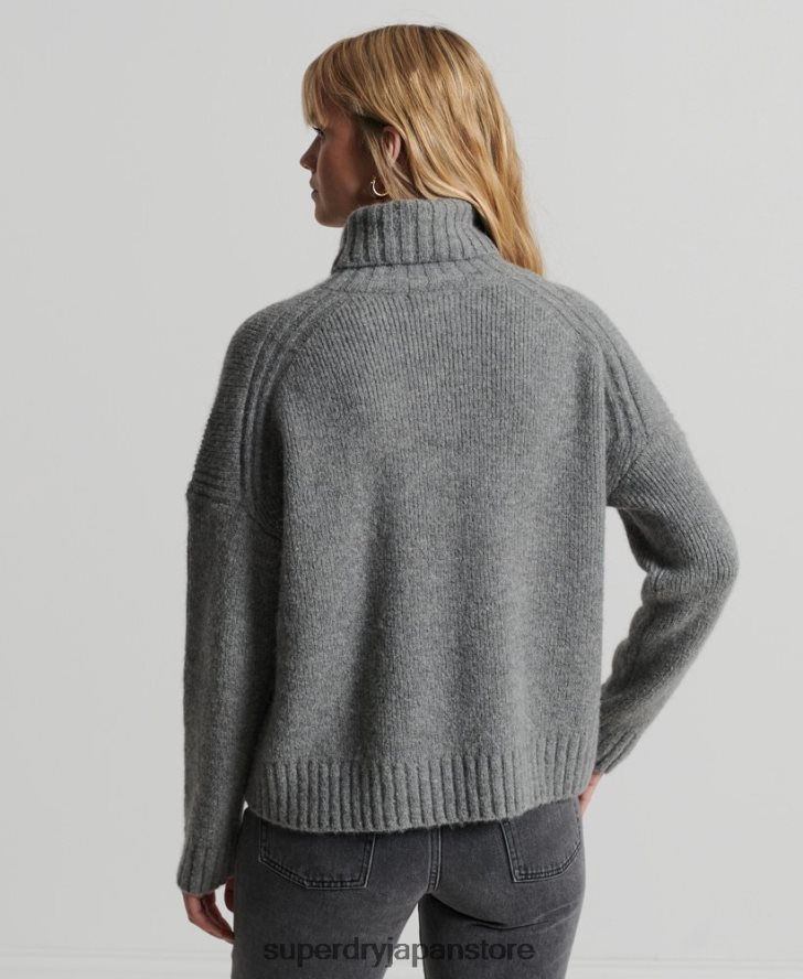 スタジオ チャンキー ロールネック セーター 女性 Superdry 衣類 ライトグレー 2J62PZ4014