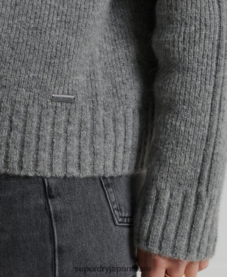 スタジオ チャンキー ロールネック セーター 女性 Superdry 衣類 ライトグレー 2J62PZ4014