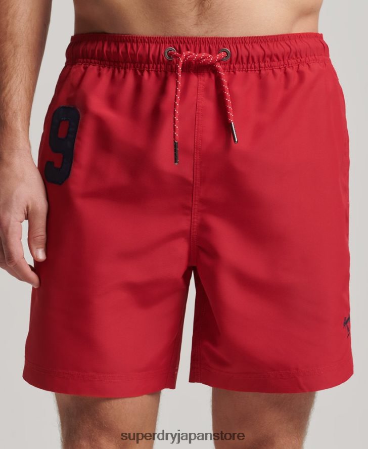 ポロリサイクルスイムショーツ 男性 Superdry 衣類 赤 2J62PZ402
