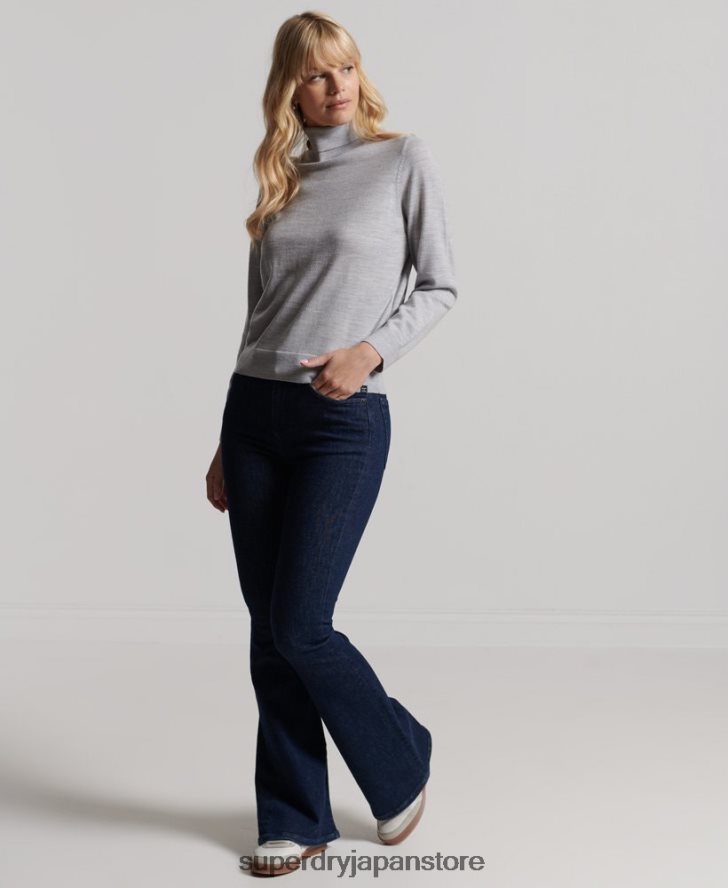 スタジオメリノロールネックセーター 女性 Superdry 衣類 ライトグレー 2J62PZ4020