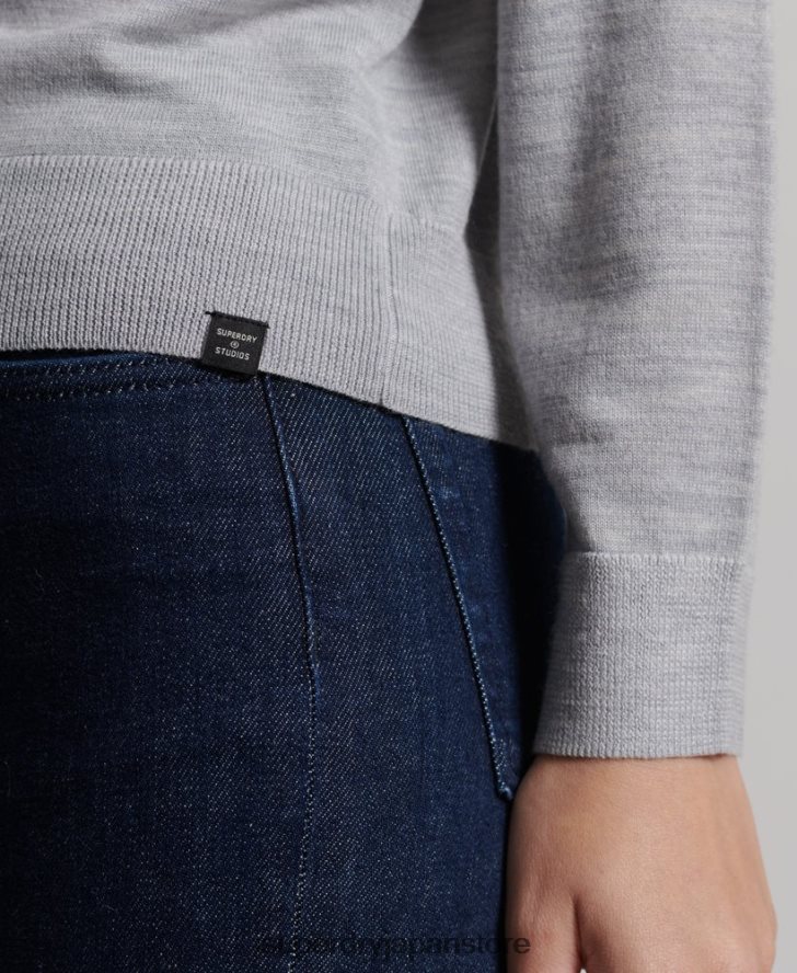 スタジオメリノロールネックセーター 女性 Superdry 衣類 ライトグレー 2J62PZ4020