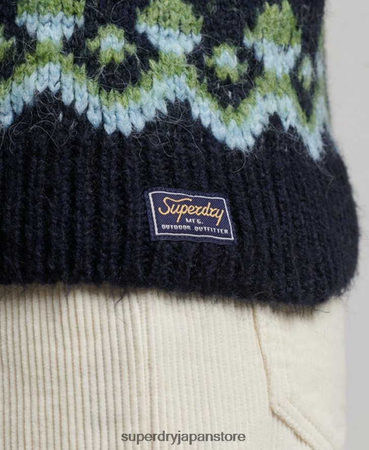 スラウチ フェアアイル セーター 女性 Superdry 衣類 海軍 2J62PZ4025