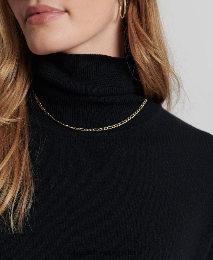 ラムウール ロールネックセーター 女性 Superdry 衣類 黒 2J62PZ4029