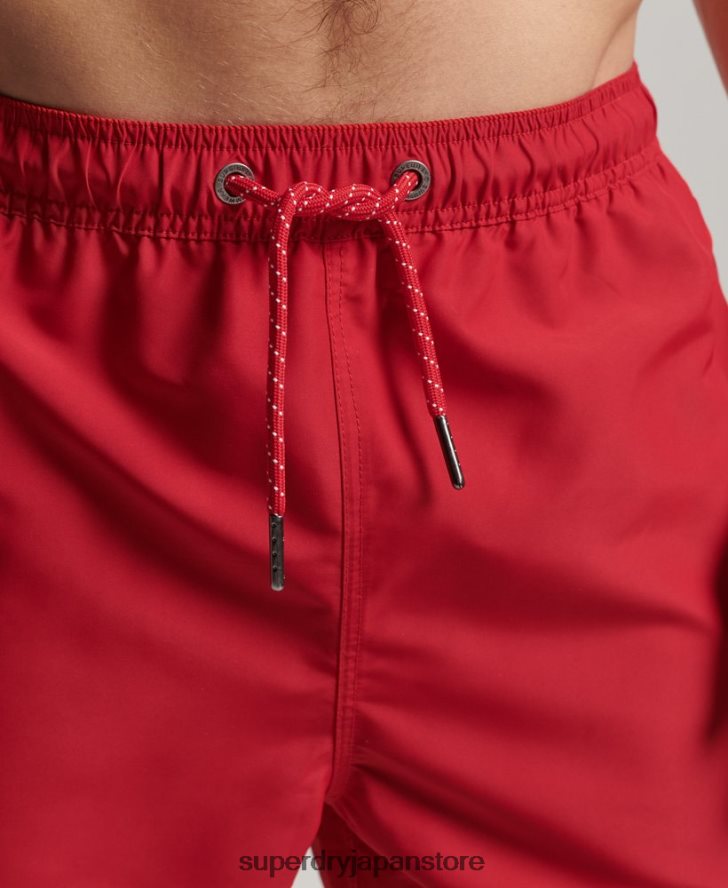 ポロリサイクルスイムショーツ 男性 Superdry 衣類 赤 2J62PZ402