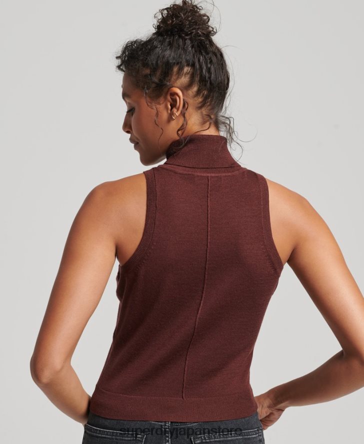 スタジオメリノロールネックベスト 女性 Superdry 衣類 茶色 2J62PZ4031