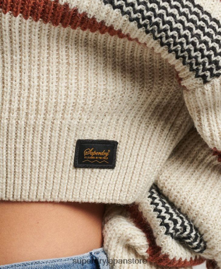 クロップドクラシッククルーセーター 女性 Superdry 衣類 白 2J62PZ4036