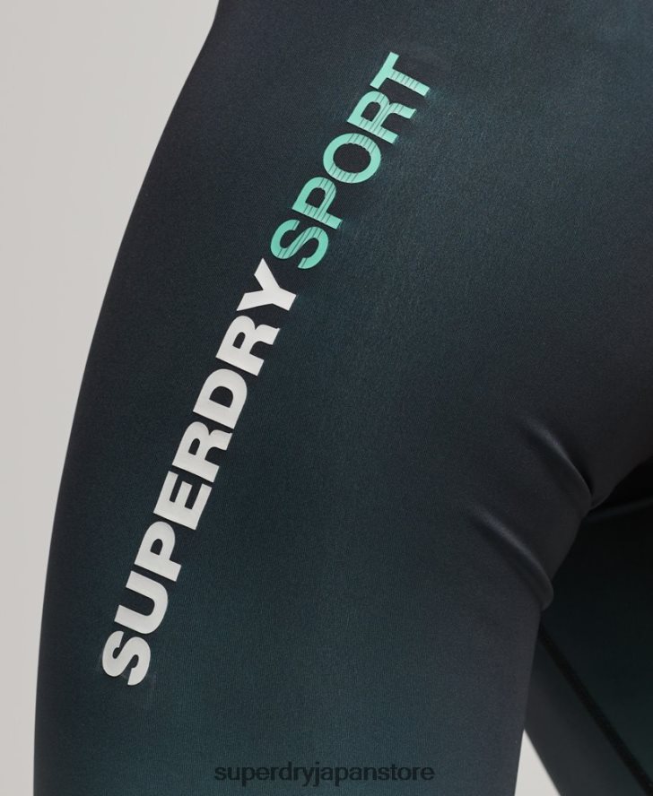 トレーニングに欠かせないレギンス 女性 Superdry 衣類 ターコイズ 2J62PZ4047