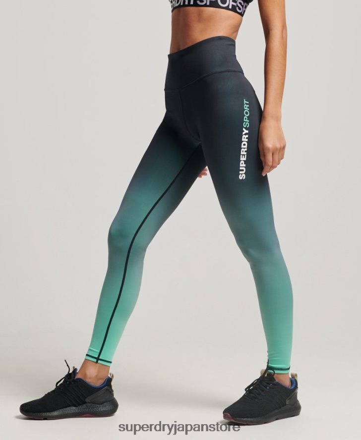 トレーニングに欠かせないレギンス 女性 Superdry 衣類 ターコイズ 2J62PZ4047