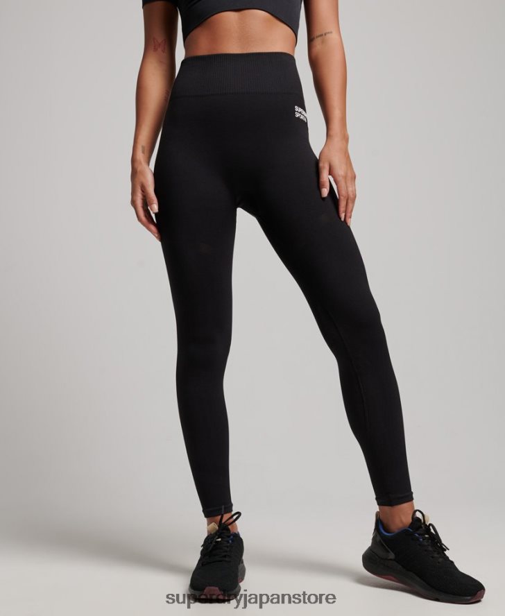 コアシームレスタイトレギンス 女性 Superdry 衣類 黒 2J62PZ4051