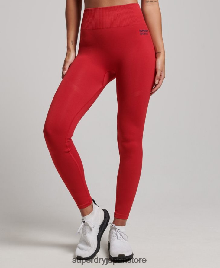 コアシームレスタイトレギンス 女性 Superdry 衣類 赤 2J62PZ4055