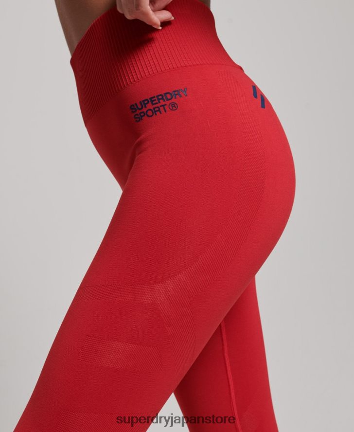 コアシームレスタイトレギンス 女性 Superdry 衣類 赤 2J62PZ4055