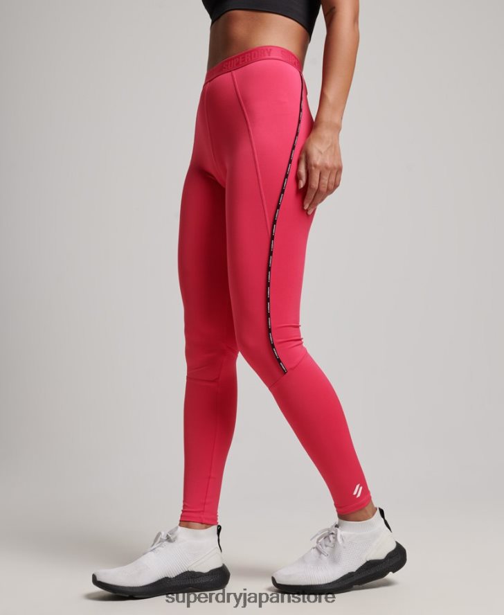 トレインブランドの伸縮性レギンス 女性 Superdry 衣類 ピンク 2J62PZ4059