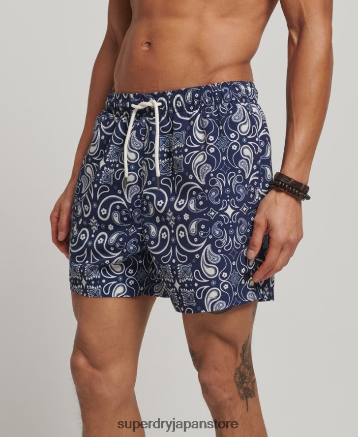 リサイクルスイムショーツ 男性 Superdry 衣類 海軍 2J62PZ408