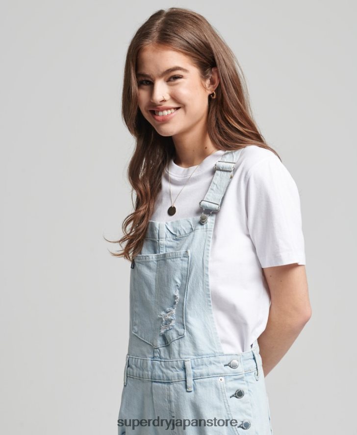 ヴィンテージダンガリーショーツ 女性 Superdry 衣類 ライトブルー 2J62PZ4099