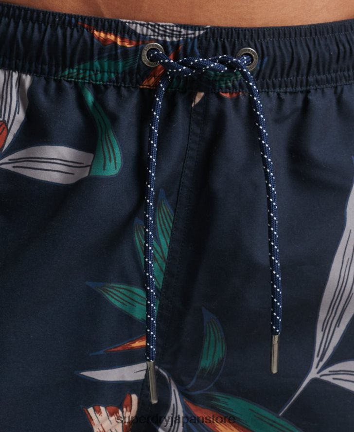 ハワイアンリサイクルスイムショーツ 男性 Superdry 衣類 海軍 2J62PZ40