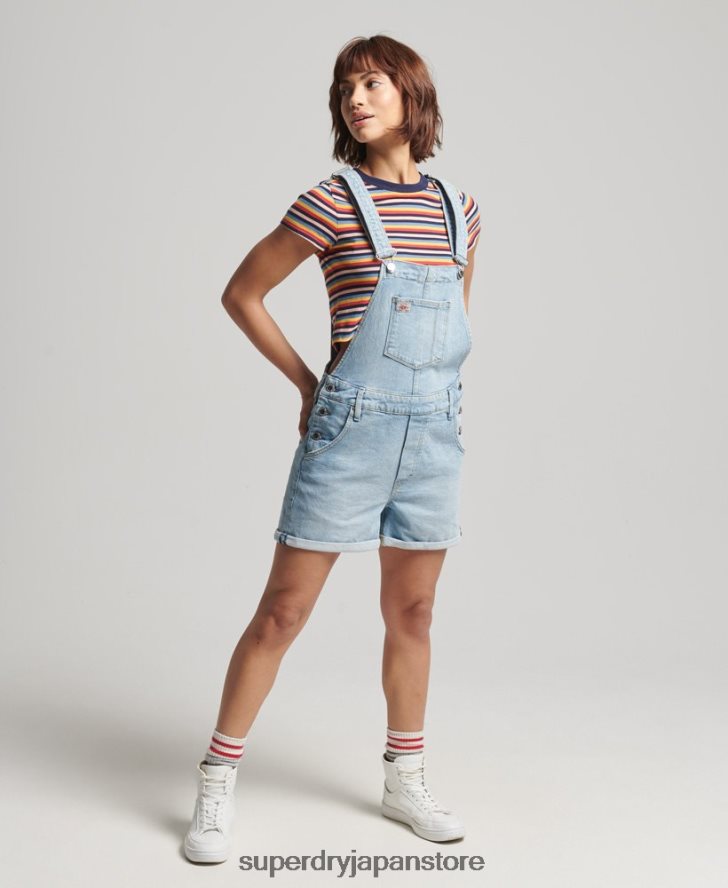 ユーティリティダンガリーショーツ 女性 Superdry 衣類 ライトブルー 2J62PZ4102