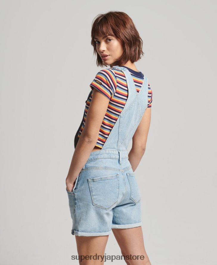 ユーティリティダンガリーショーツ 女性 Superdry 衣類 ライトブルー 2J62PZ4102