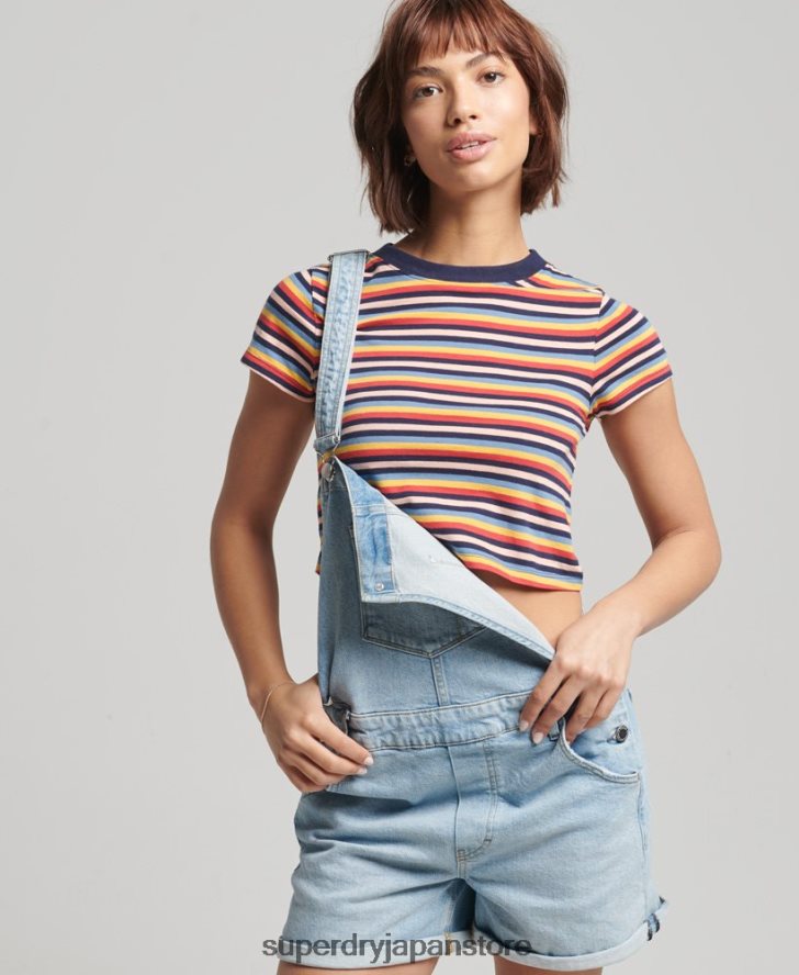 ユーティリティダンガリーショーツ 女性 Superdry 衣類 ライトブルー 2J62PZ4102