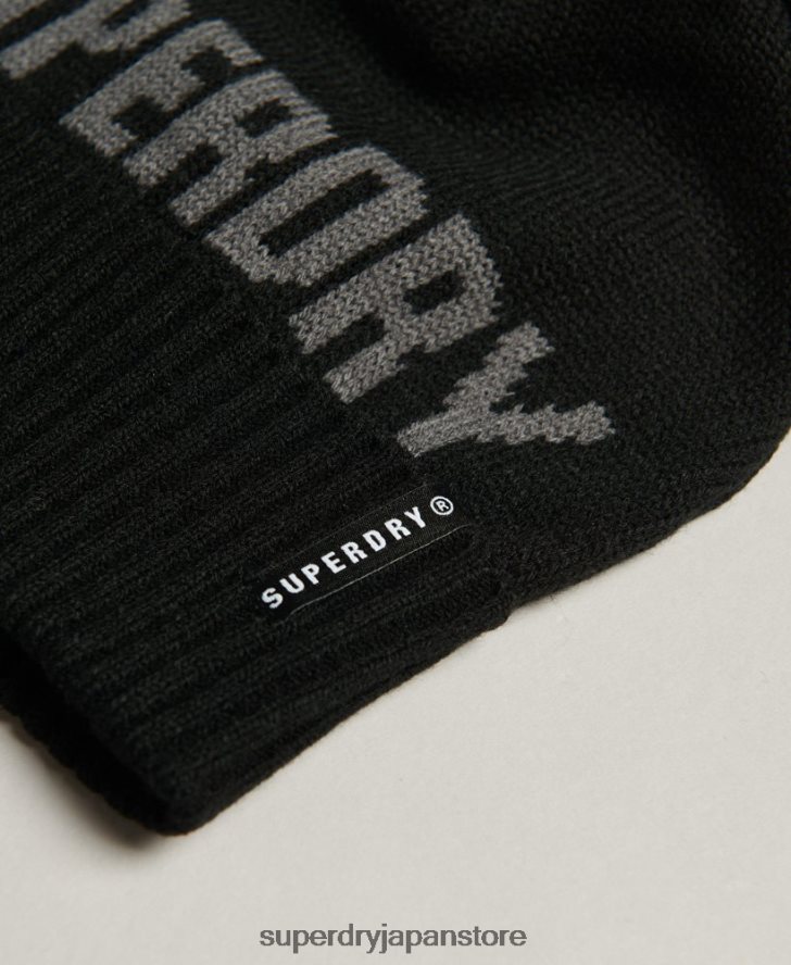 雪のビーニー帽 女性 Superdry アクセサリー 黒 2J62PZ4108