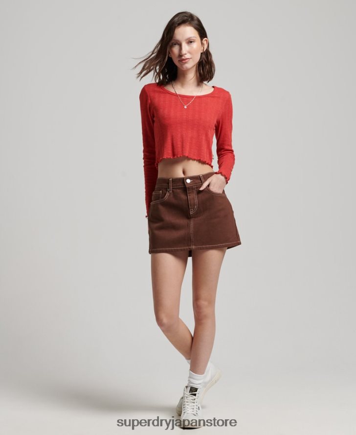 作業服ミニスカート 女性 Superdry 衣類 茶色 2J62PZ4115
