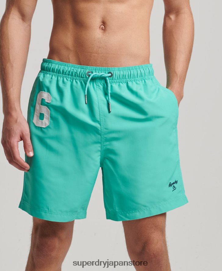 ポロリサイクルスイムショーツ 男性 Superdry 衣類 緑 2J62PZ412