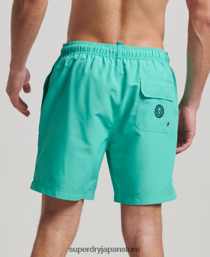 ポロリサイクルスイムショーツ 男性 Superdry 衣類 緑 2J62PZ412