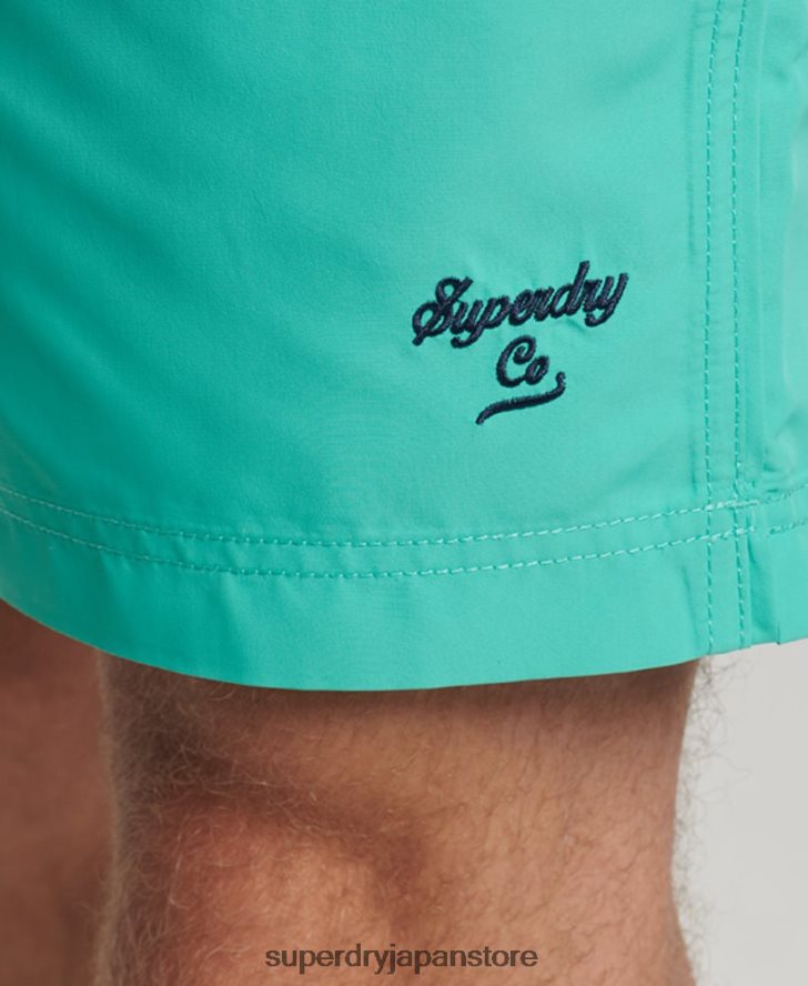 ポロリサイクルスイムショーツ 男性 Superdry 衣類 緑 2J62PZ412