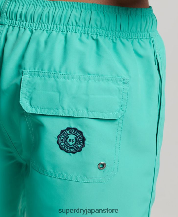 ポロリサイクルスイムショーツ 男性 Superdry 衣類 緑 2J62PZ412