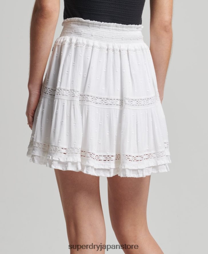 ヴィンテージレースミニスカート 女性 Superdry 衣類 白 2J62PZ4133